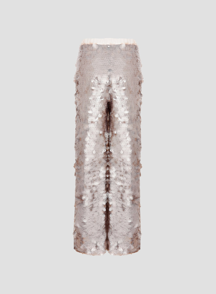 PANTS WITH SMOKED SEQUINS
