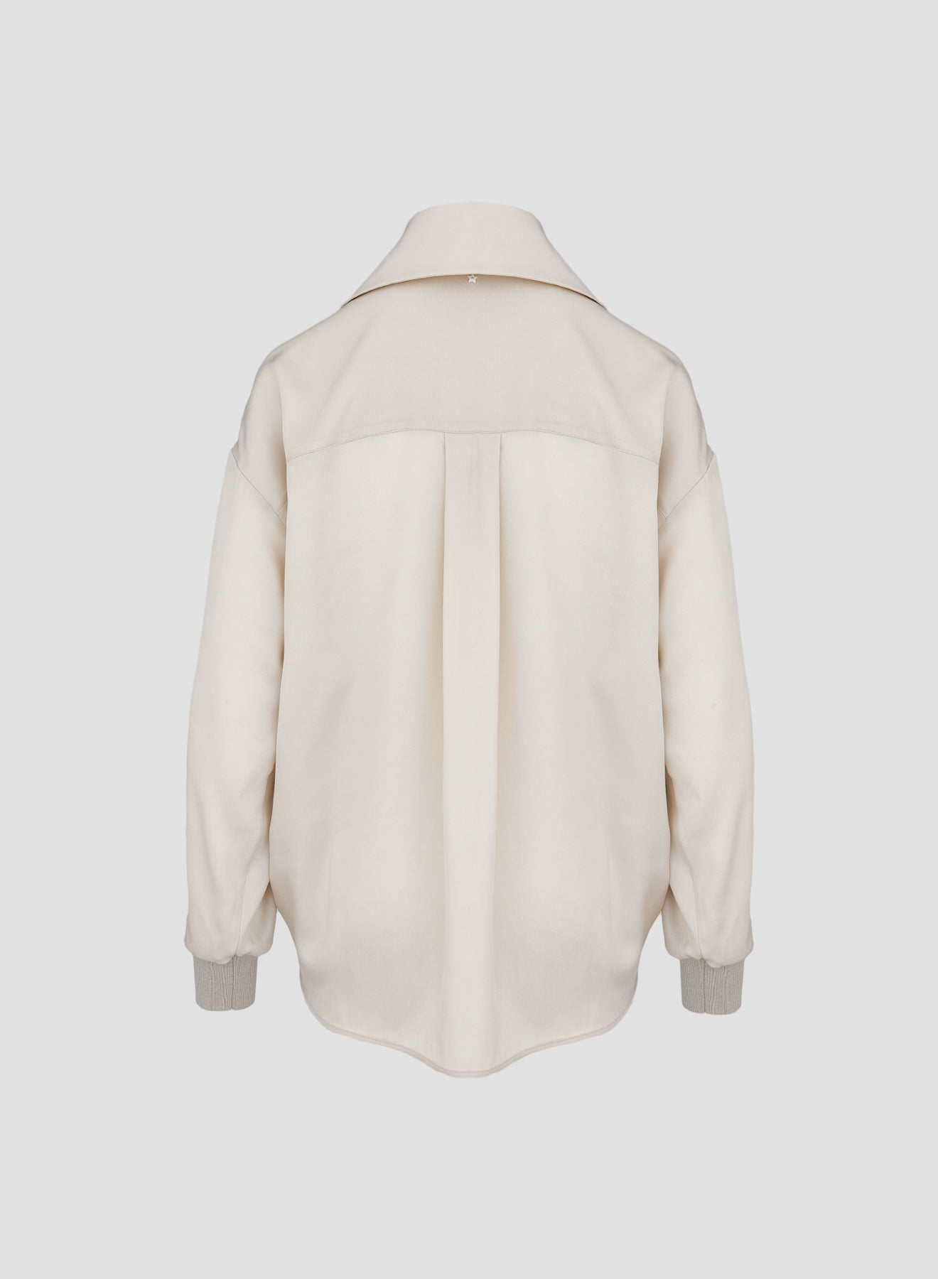 BLUSA IN TWILL DI SETA CON SCOLLO A POLO