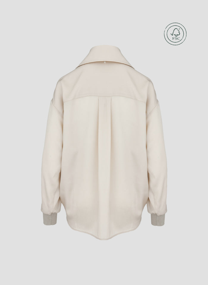 SILK TWILL POLO-NECK BLOUSE