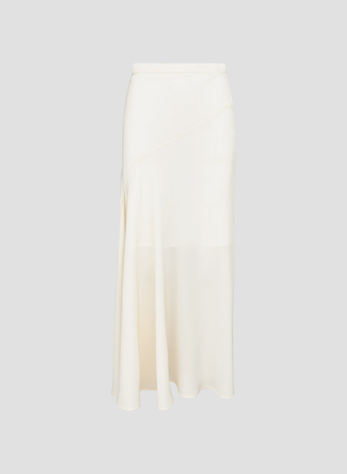 SILK TWILL ASYMMETRIC SKIRT