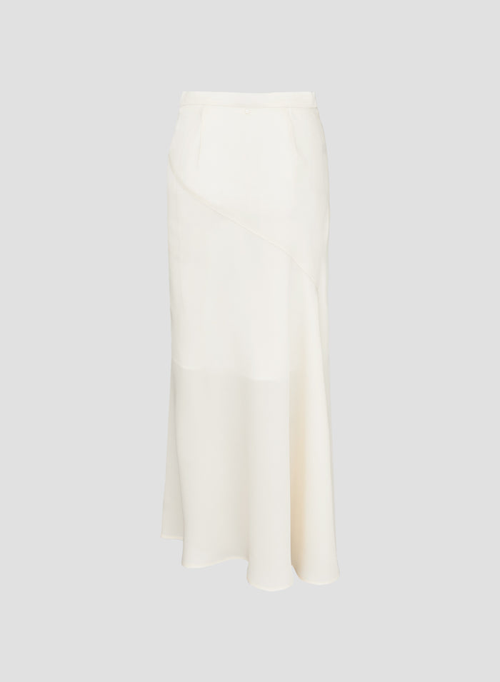 SILK TWILL ASYMMETRIC SKIRT