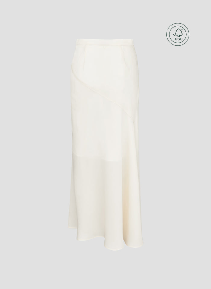 SILK TWILL ASYMMETRIC SKIRT