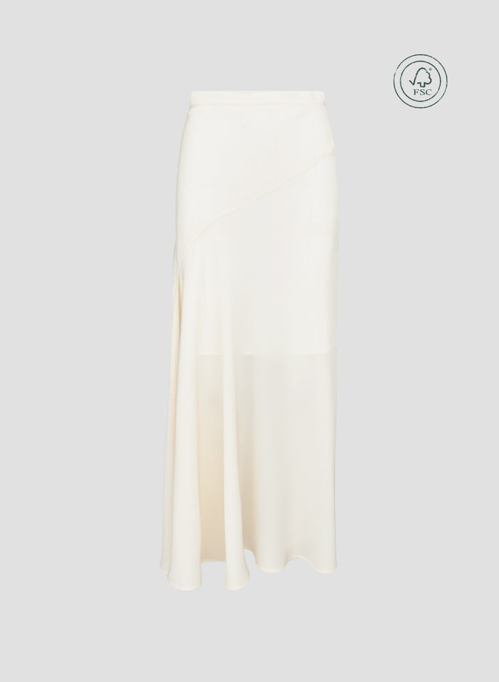 SILK TWILL ASYMMETRIC SKIRT