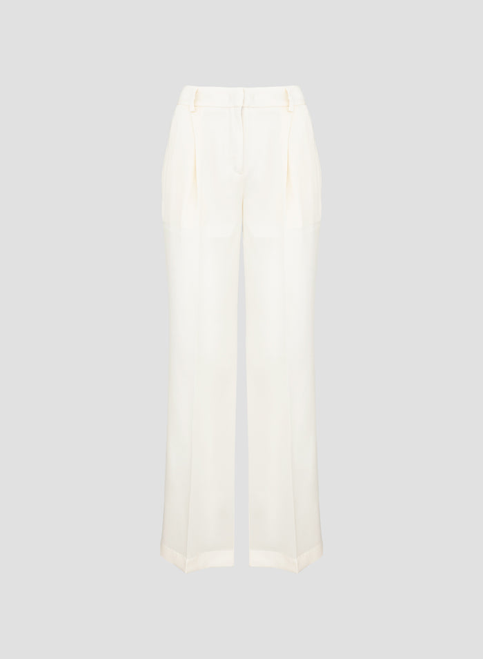 SILK TWILL TAILORED PANTS