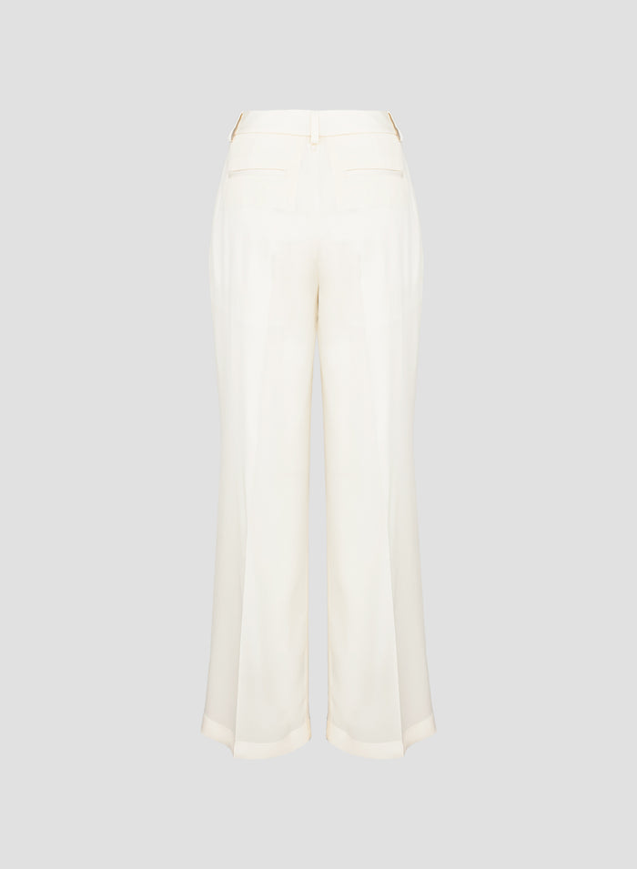 SILK TWILL TAILORED PANTS