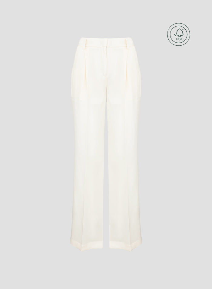 SILK TWILL TAILORED PANTS