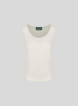 TOP SMANICATO IN TWILL DI SETA