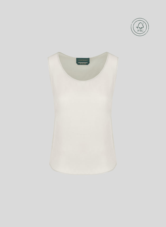 TOP SMANICATO IN TWILL DI SETA