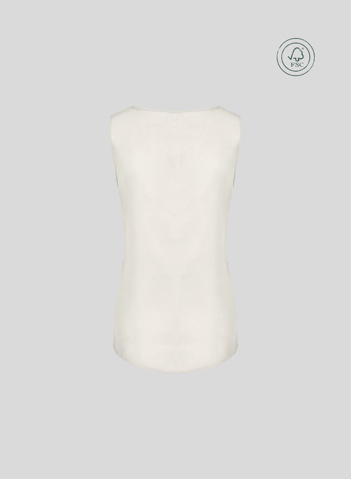 TOP SMANICATO IN TWILL DI SETA