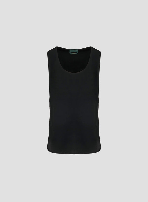 TOP SMANICATO IN TWILL DI SETA