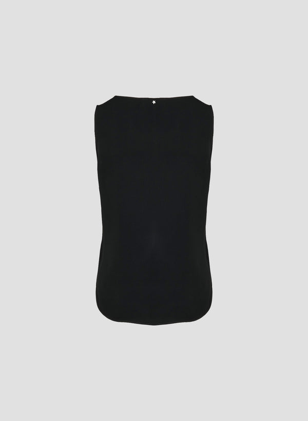 TOP SMANICATO IN TWILL DI SETA
