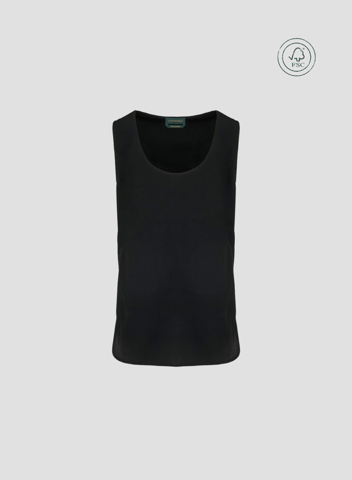 SILK TWILL SLEEVELESS TOP