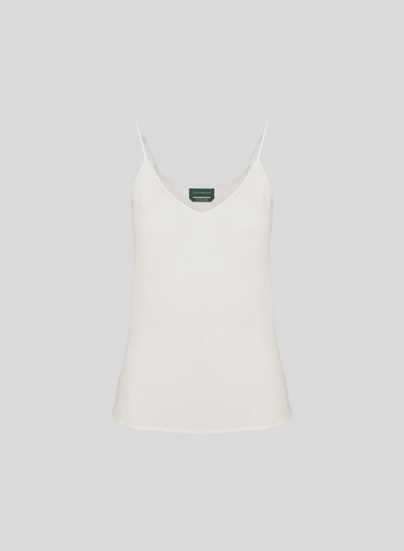 TOP CON BRETELLINE IN TWILL DI SETA