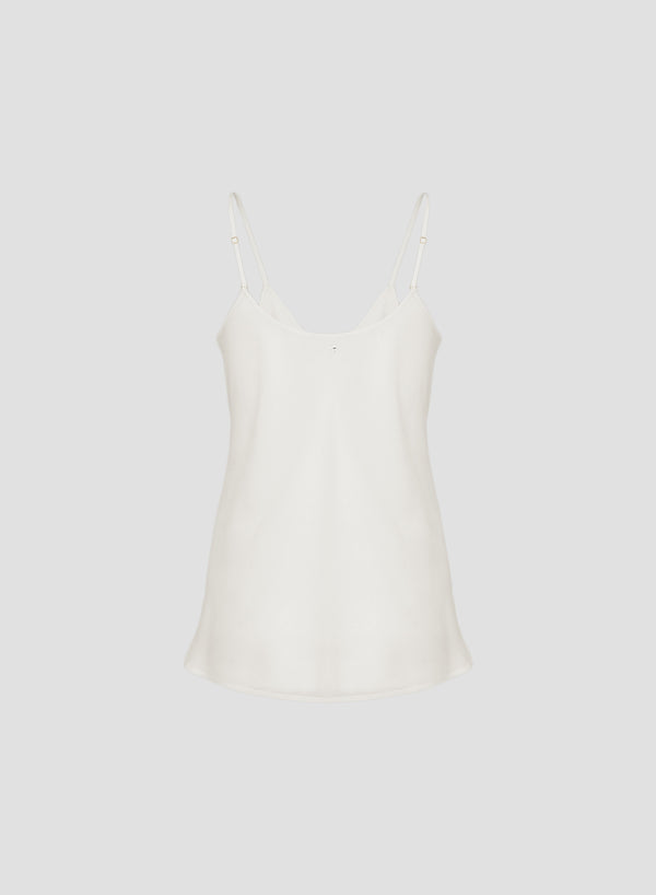 TOP CON BRETELLINE IN TWILL DI SETA