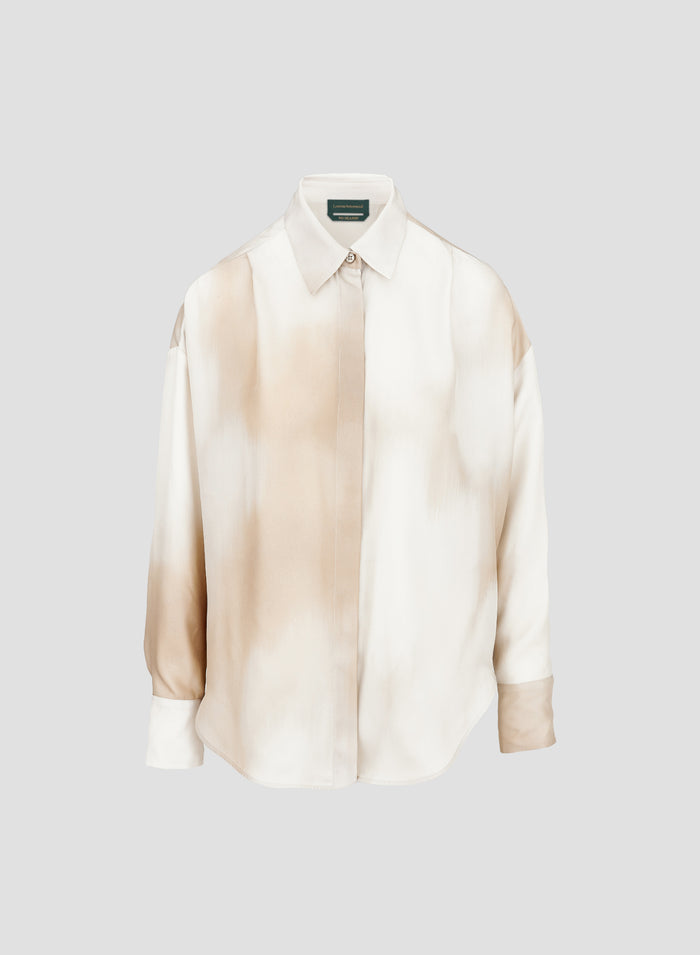 SILK CLASSIC SHIRT WITH CHINÉ PRINT