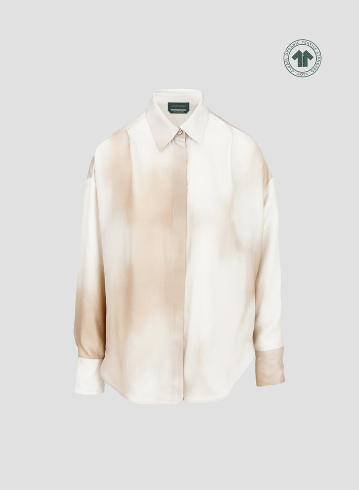 SILK CLASSIC SHIRT WITH CHINÉ PRINT