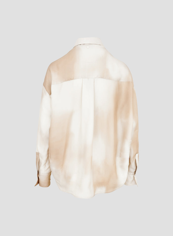 SILK CLASSIC SHIRT WITH CHINÉ PRINT