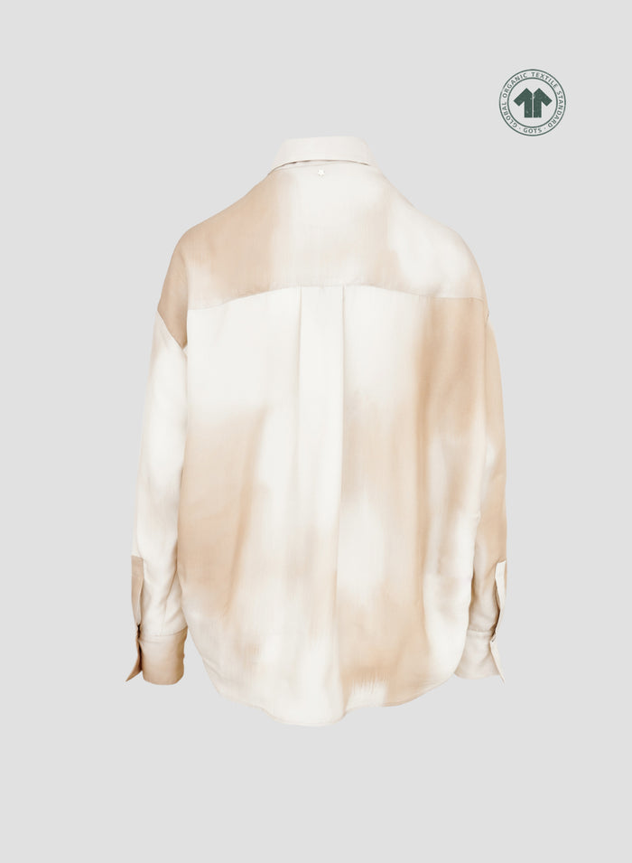 SILK CLASSIC SHIRT WITH CHINÉ PRINT