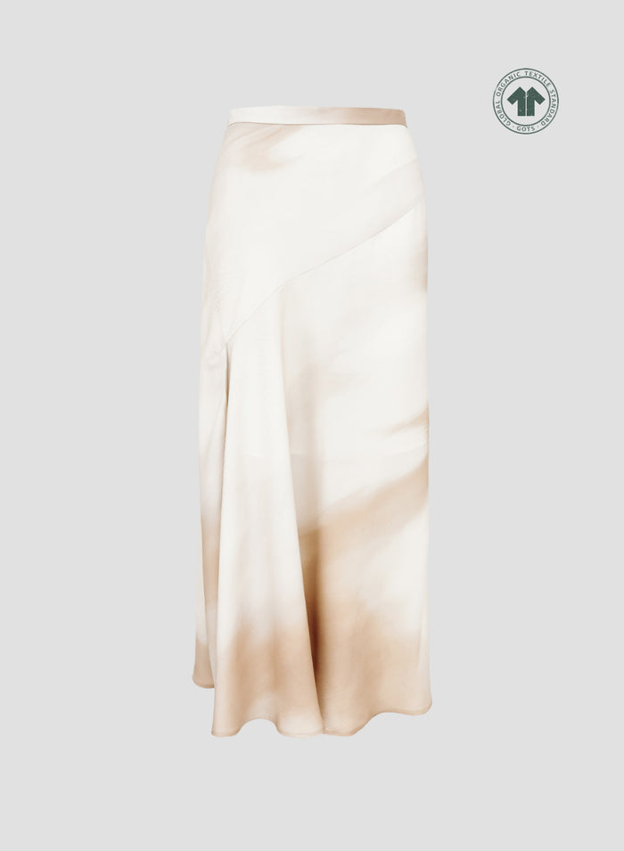 SILK SKIRT WITH CHINÉ PRINT