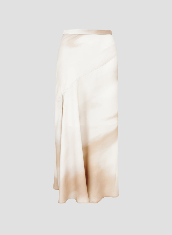 SILK SKIRT WITH CHINÉ PRINT