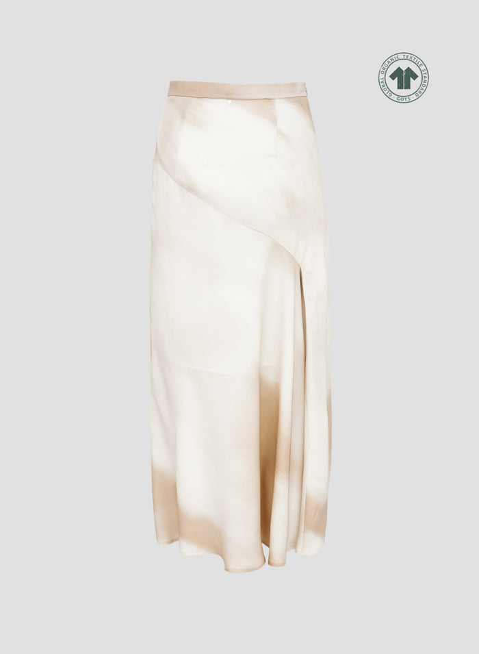SILK SKIRT WITH CHINÉ PRINT