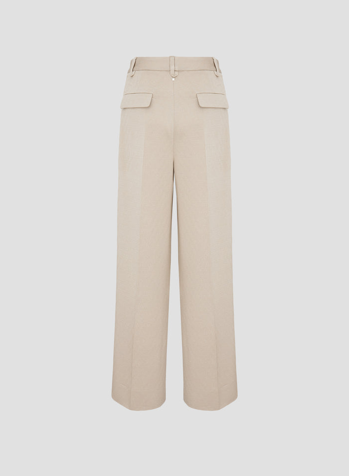 PANTALONI SARTORIALI IN VISCOSA EFFETTO LUREX