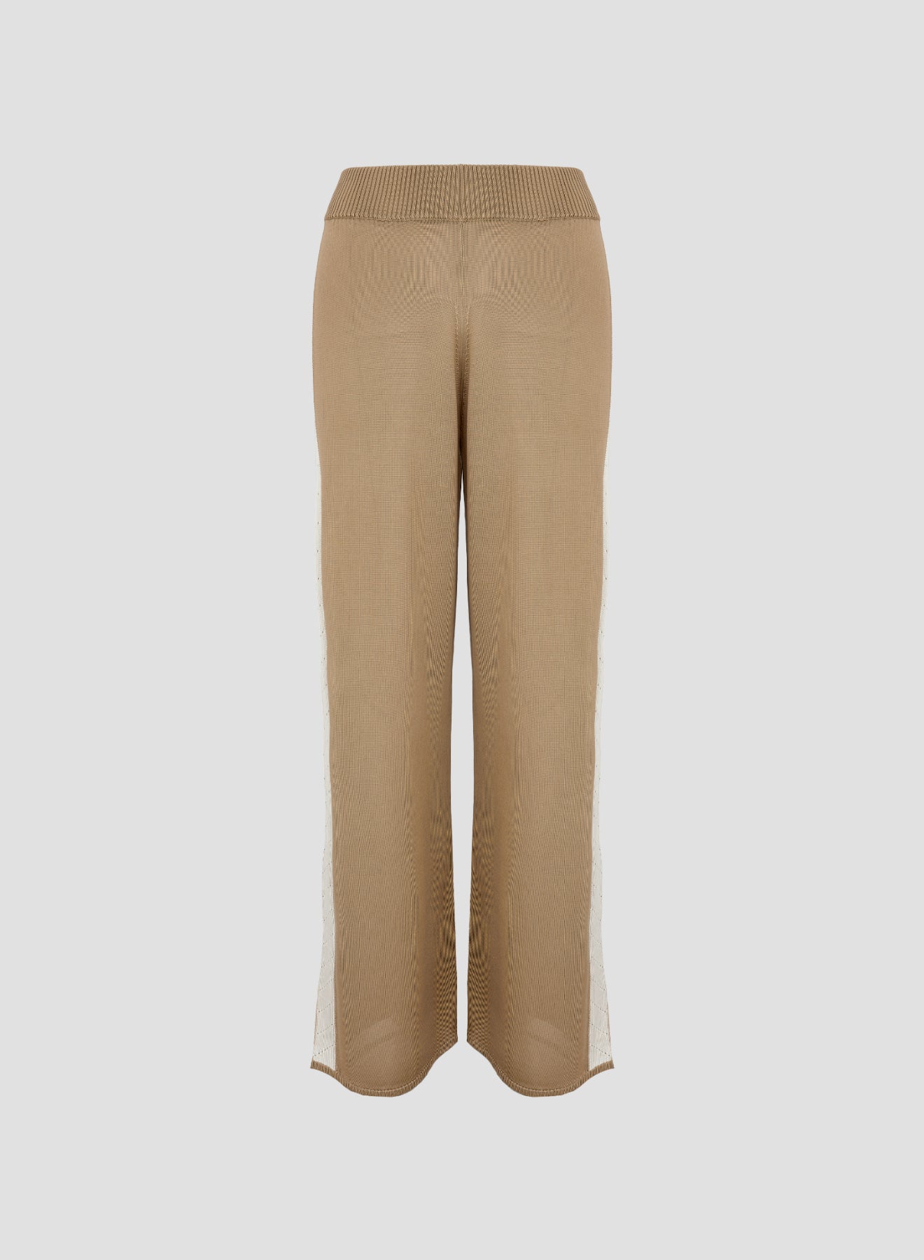 SILK KNIT PANTS WITH INTARSIA DETAIL