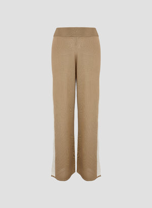 PANTALONI IN MAGLIA DI SETA CON DETTAGLIO INTARSIO