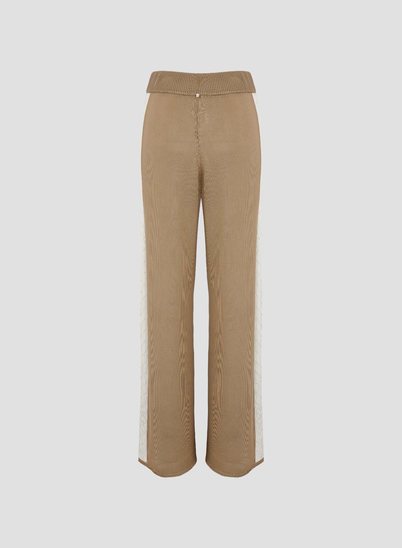 SILK KNIT PANTS WITH INTARSIA DETAIL