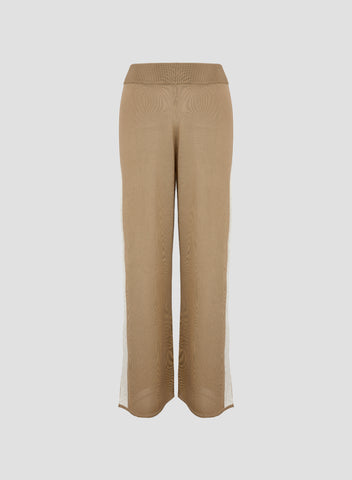 PANTALONI IN MAGLIA DI SETA CON DETTAGLIO INTARSIO