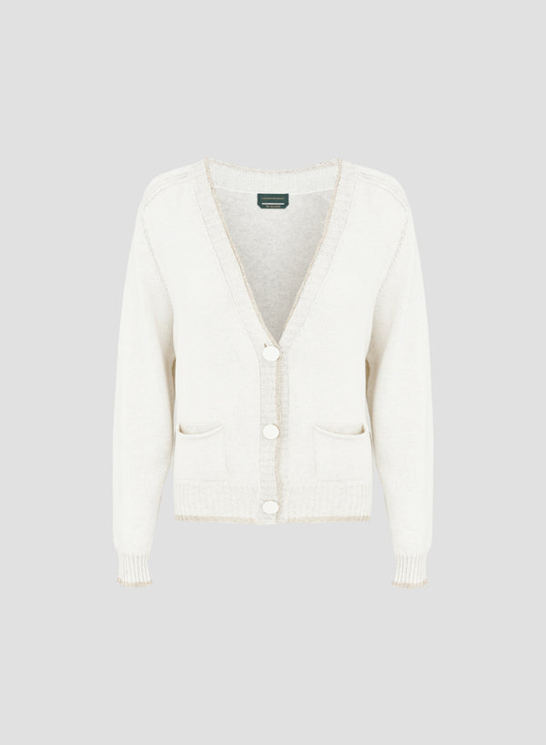 CARDIGAN IN MAGLIA DI COTONE VANISE CON FILO PAILLETTES