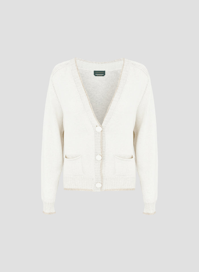 CARDIGAN IN MAGLIA DI COTONE VANISE CON FILO PAILLETTES