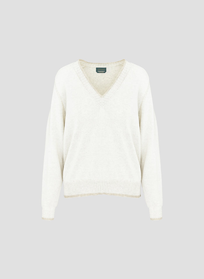 MAGLIA IN COTONE VANISE CON FILO PAILLETTES