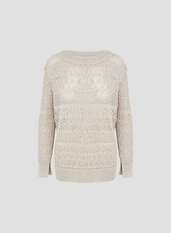 MAGLIA GIROCOLLO IN COTONE E CASHMERE