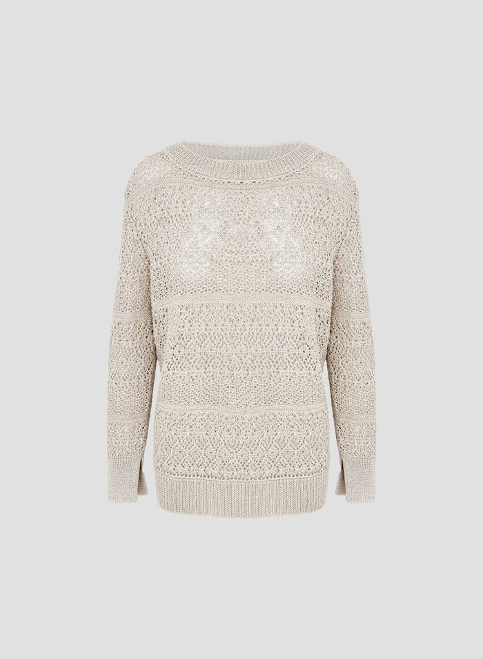 MAGLIA GIROCOLLO IN COTONE E CASHMERE