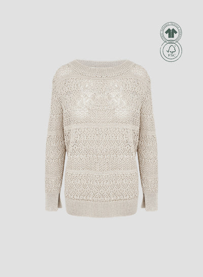 COTTON AND CASHMERE CREW-NECK SWEATER