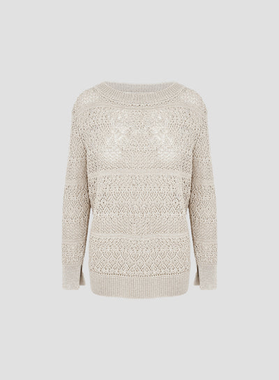 COTTON AND CASHMERE CREW-NECK SWEATER