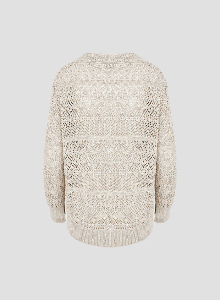 MAGLIA GIROCOLLO IN COTONE E CASHMERE