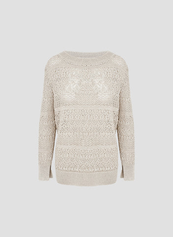 MAGLIA GIROCOLLO IN COTONE E CASHMERE