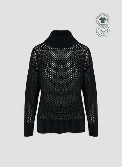 MESH KNIT TURTLENECK SWEATER