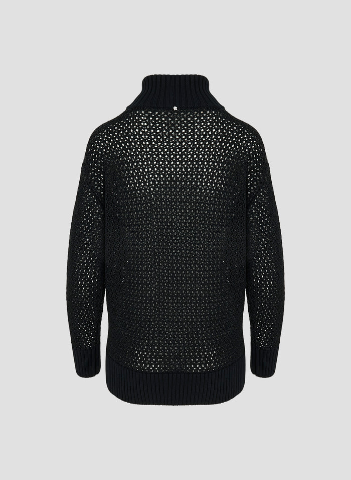 MESH KNIT TURTLENECK SWEATER