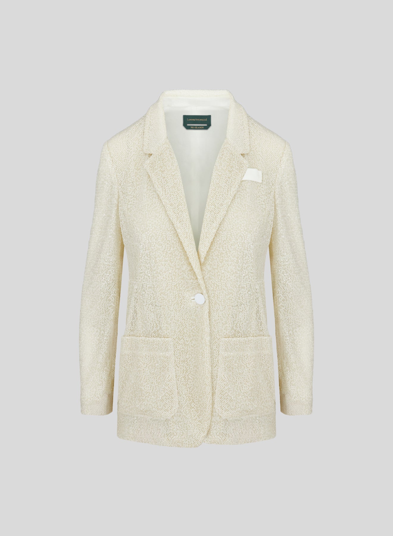 SINGLE-BREASTED MESH AND MICRO-SEQUIN JACKET