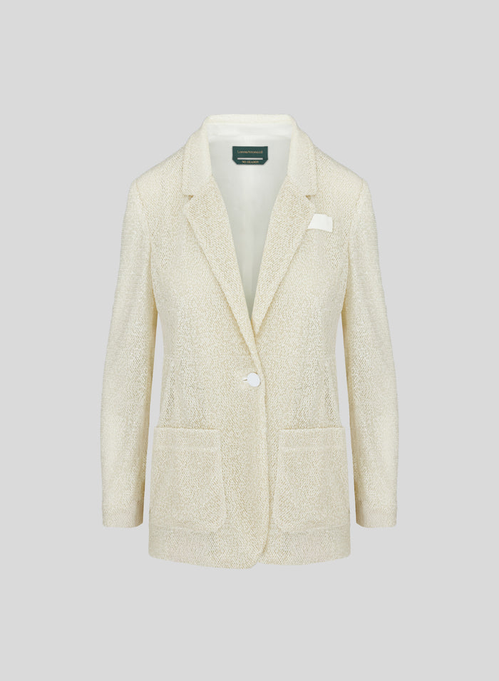 SINGLE-BREASTED MESH AND MICRO-SEQUIN JACKET