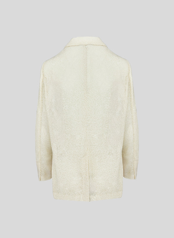 SINGLE-BREASTED MESH AND MICRO-SEQUIN JACKET