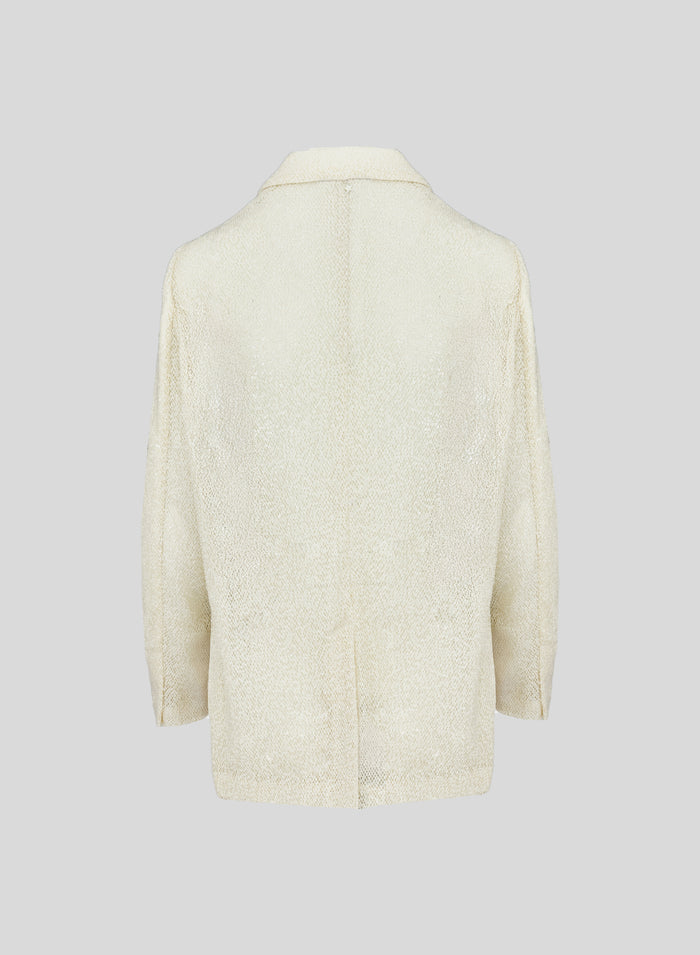 SINGLE-BREASTED MESH AND MICRO-SEQUIN JACKET