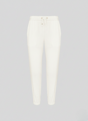 JOGGER IN TWILL DI MISTO SETA CON DETTAGLI IN RETE E MICROPAILLETTES