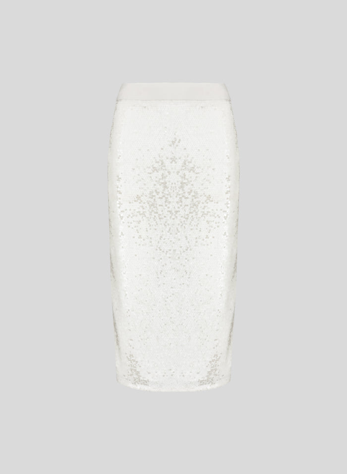 LONG NET SKIRT WITH MICRO-SEQUINS