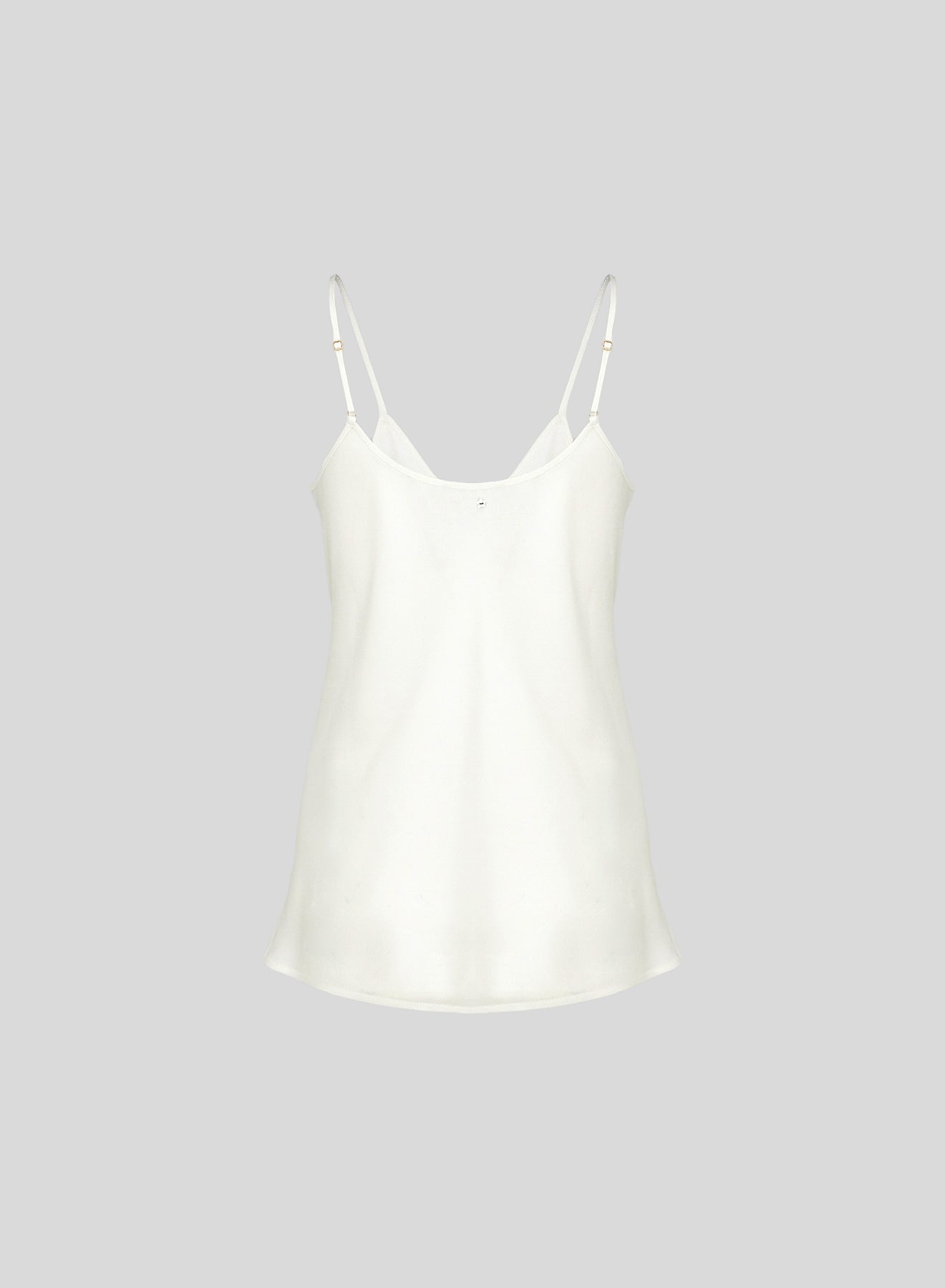 TOP CON BRETELLINE IN TWILL DI  MISTO SETA