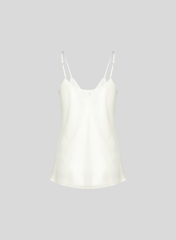 SILK BLEND TWILL TOP WITH SHOULDER STRAPS