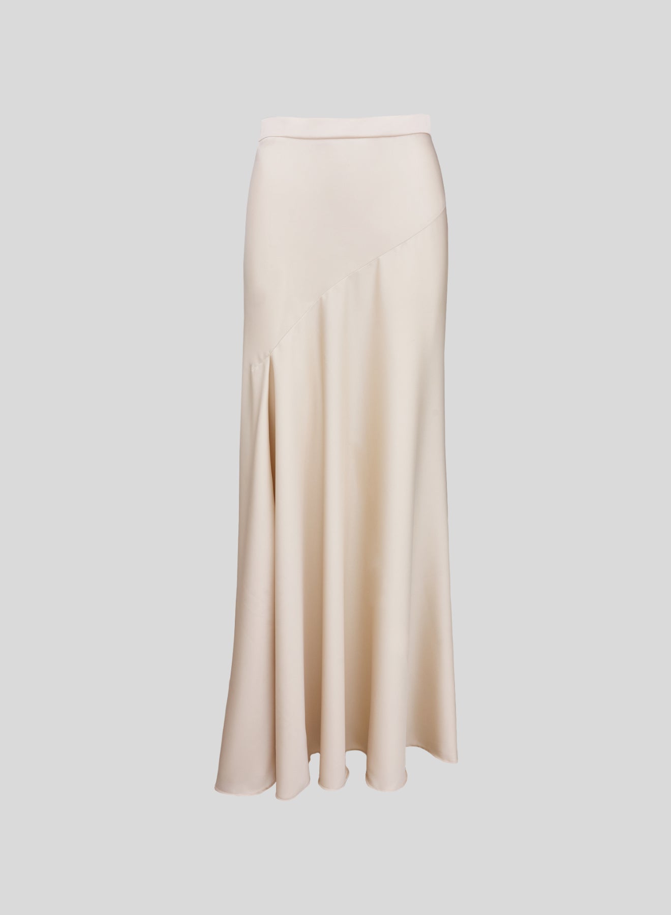 ASYMMETRIC LONG SKIRT IN SHINY SATIN